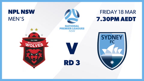 18 March - Round 3 FNSW NPL Men's - Wollongong Wolves FC v Sydney FC