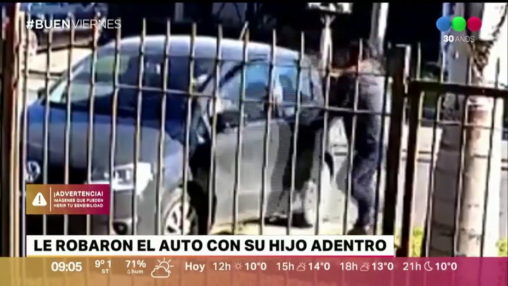 Le robaron el auto con su hijo de seis años adentro - Fuente: Telefe