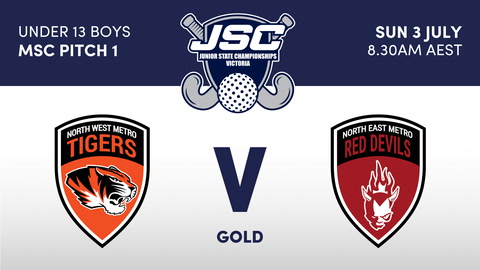 3 July - Hockey Vic Jsc - Msc1 - Tigers V Red Devils