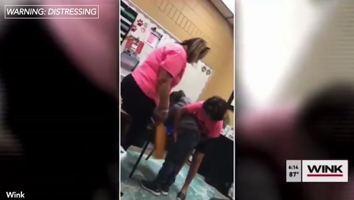 US teacher filmed spanking child with a paddle 'after they broke Mirror Online
