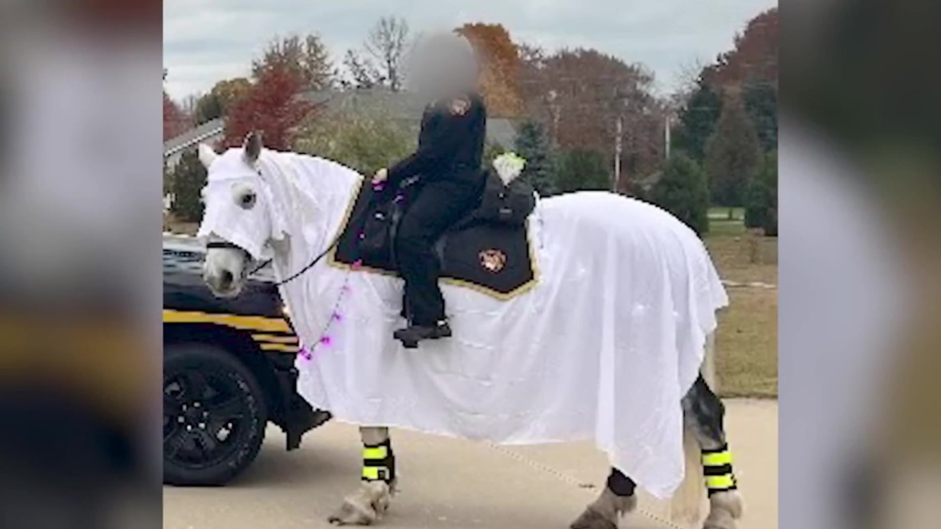 Sheriff defends horse 'ghost costume' criticised for KKK