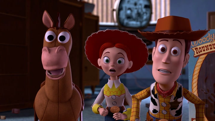 Toy Story 2 (1999) Buzz and the Toys Cross the Road Scene 