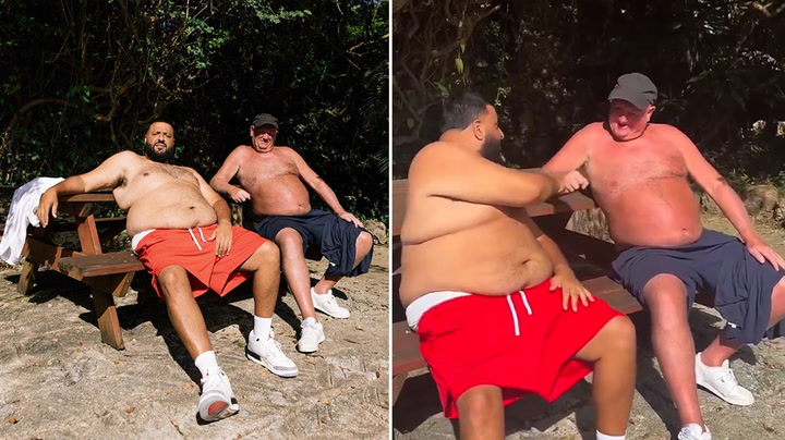 DJ Khaled bonds with sunburnt British tourist named Tony in Barbados
